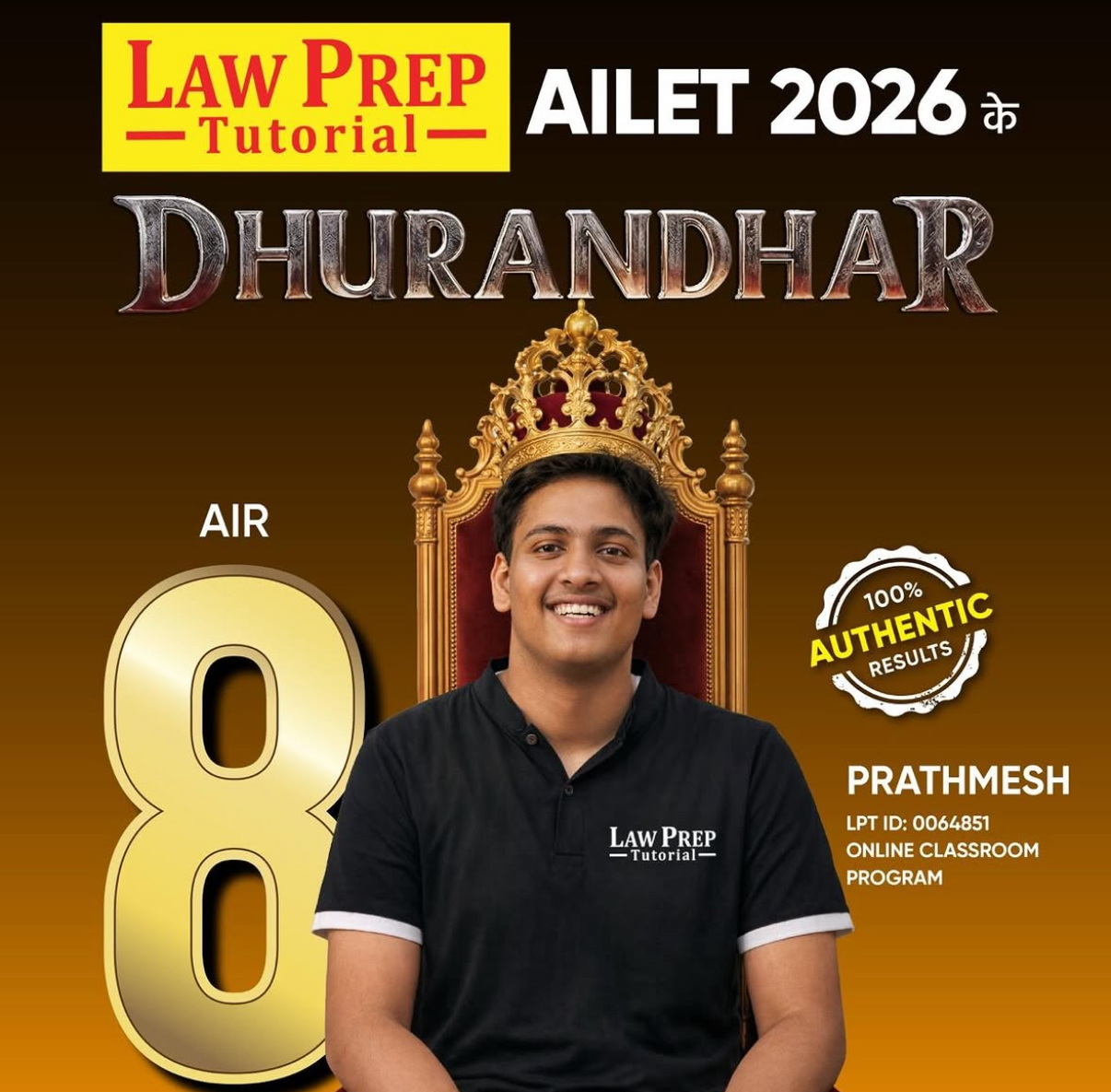 Prathmesh Gaurav — AIR 8 AILET 2026