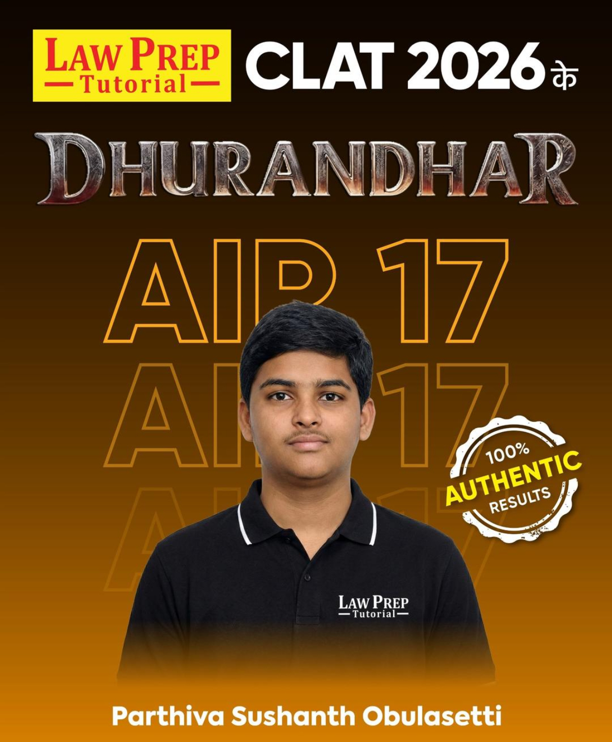 Parthiva Sushanth Obulasetti — AIR 17 CLAT 2026